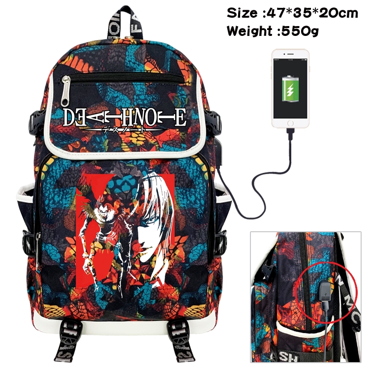 Death note Camouflage Waterproof Canvas Flip Backpack Student School Bag 47X35X20CM