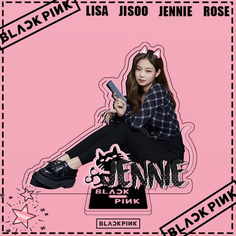 BLACK PINK  Movie star characters acrylic Standing Plates Keychain  51425