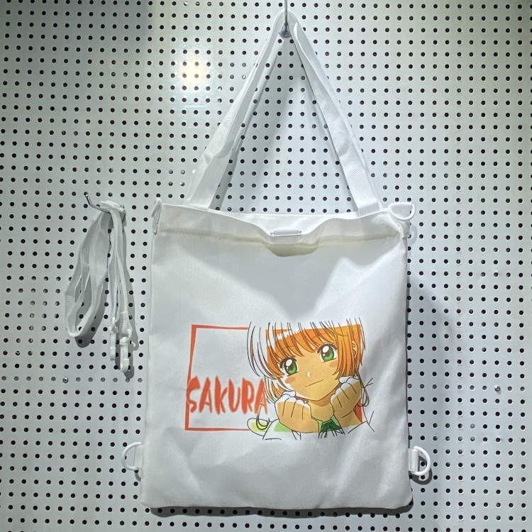Card Captor Sakura  Double-sided color picture canvas shoulder bag storage bag 33X32cm