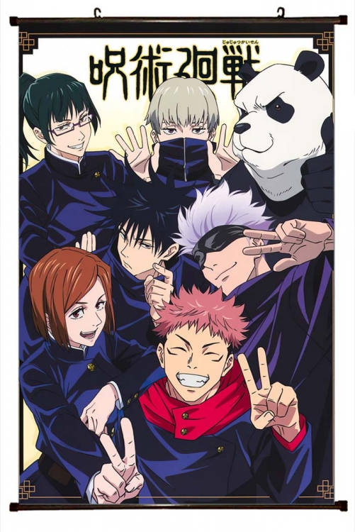 Jujutsu Kaisen Anime black Plastic rod Cloth painting Wall Scroll 60X90CM   Z3-124