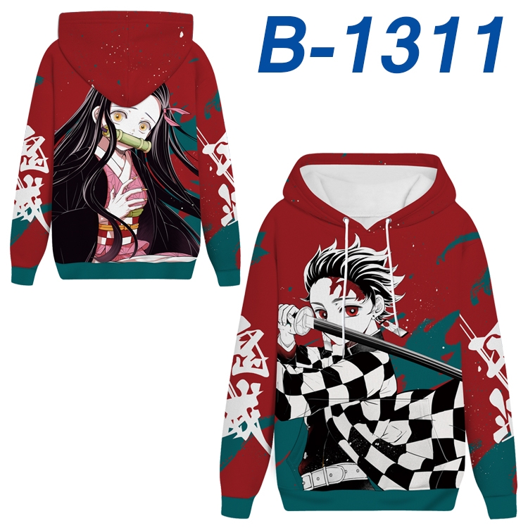 Demon Slayer Kimets Anime padded pullover sweater hooded top from S to 4XL B-1311