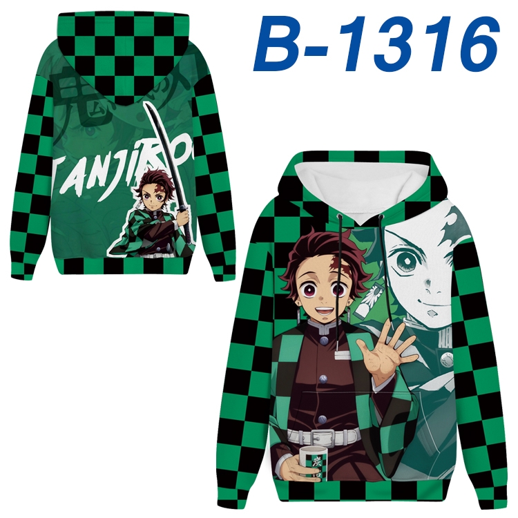Demon Slayer Kimets Anime padded pullover sweater hooded top from S to 4XL B-1316