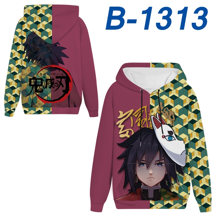 Demon Slayer Kimets Anime padded pullover sweater hooded top from S to 4XL B-1313