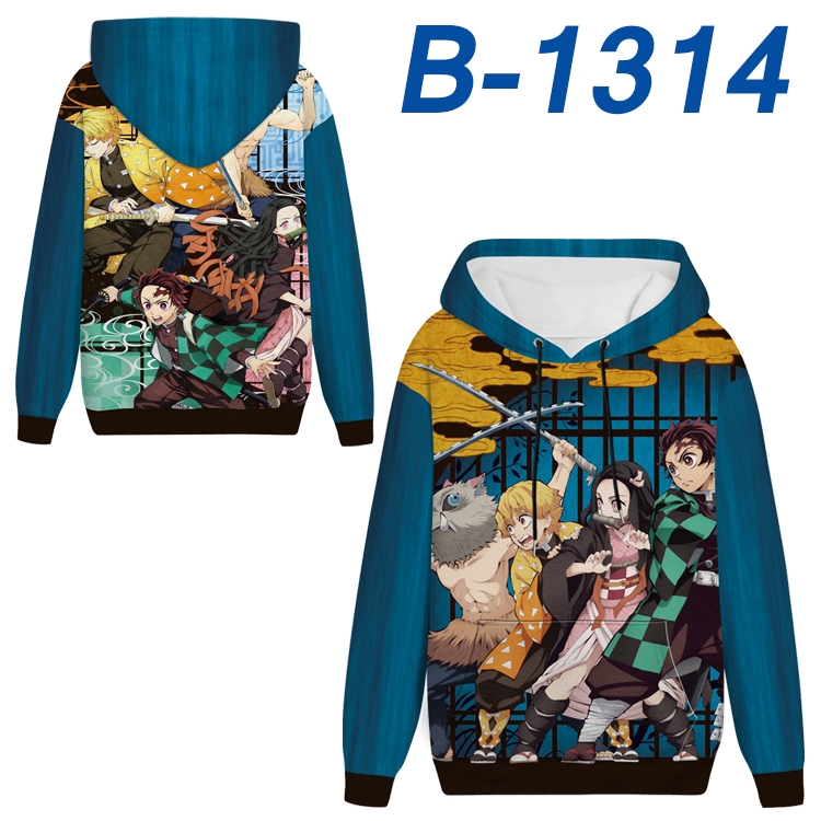 Demon Slayer Kimets Anime padded pullover sweater hooded top from S to 4XL B-1314