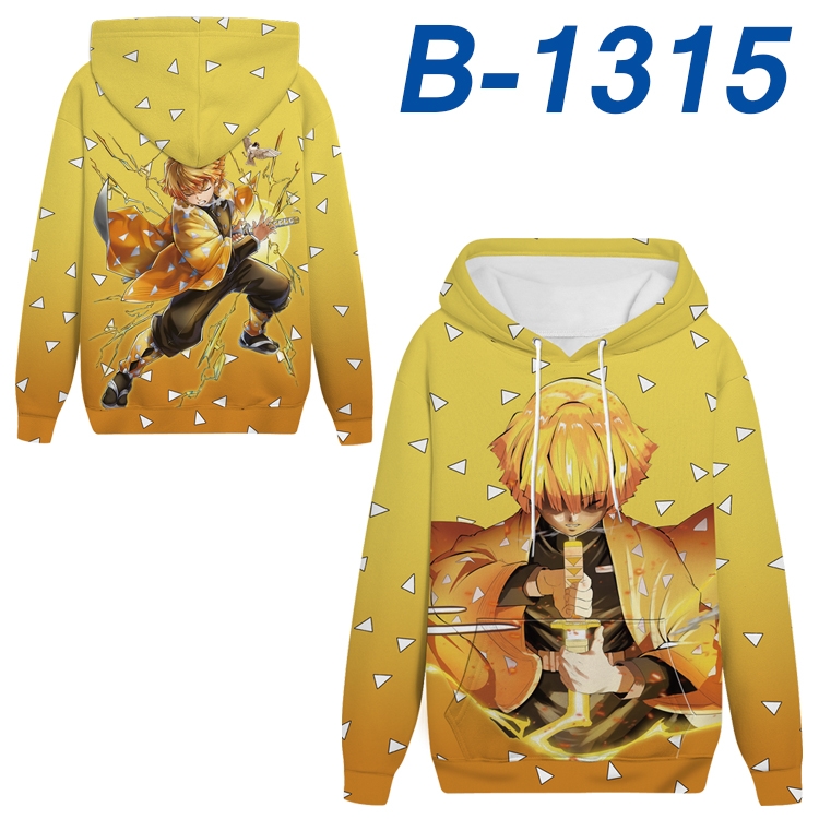 Demon Slayer Kimets Anime padded pullover sweater hooded top from S to 4XL B-1315