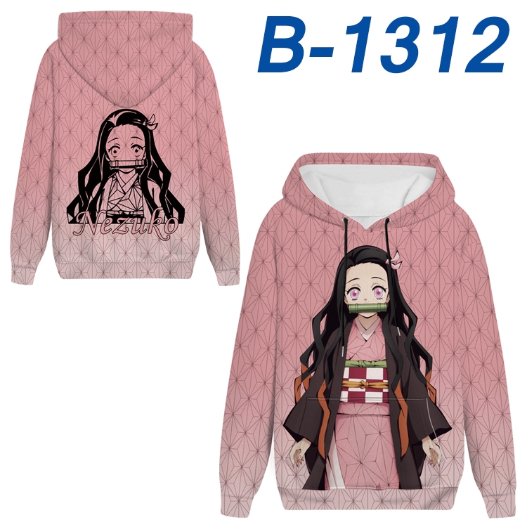 Demon Slayer Kimets Anime padded pullover sweater hooded top from S to 4XL B-1312