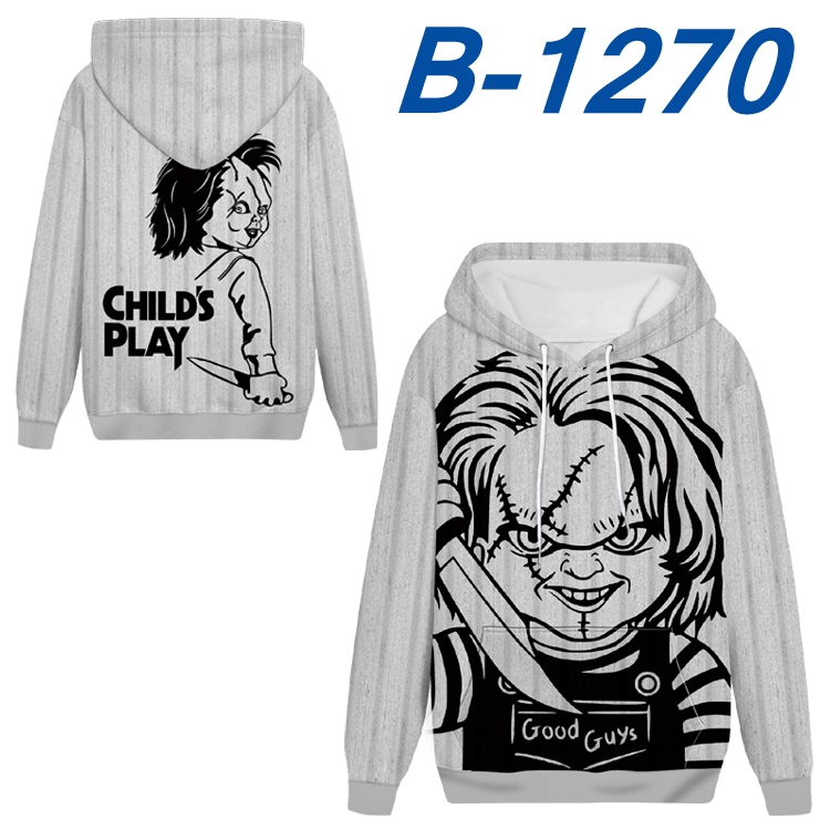 Chucky Anime padded pullover sweater hooded top from S to 4XL B-1270