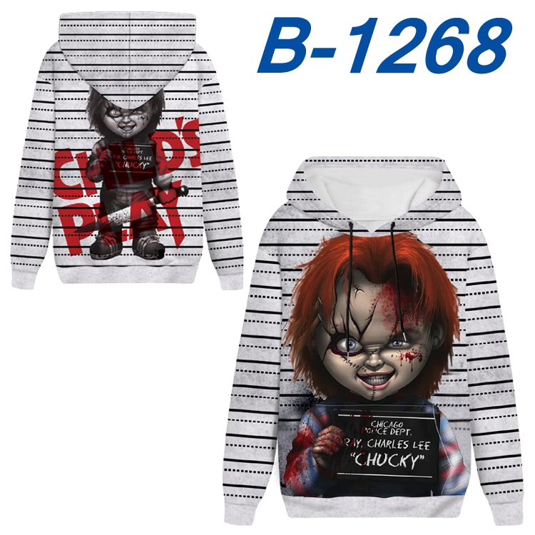 Chucky Anime padded pullover sweater hooded top from S to 4XL B-1268