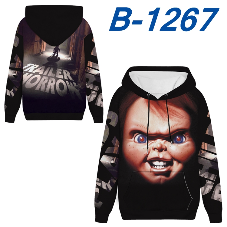 Chucky Anime padded pullover sweater hooded top from S to 4XL B-1267