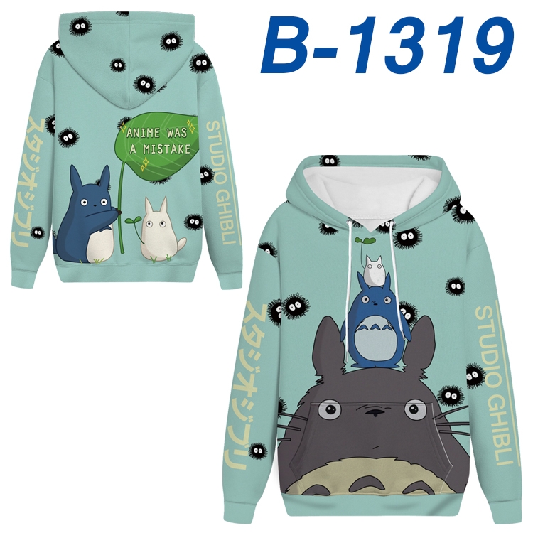 TOTORO Anime padded pullover sweater hooded top from S to 4XL  B-1319