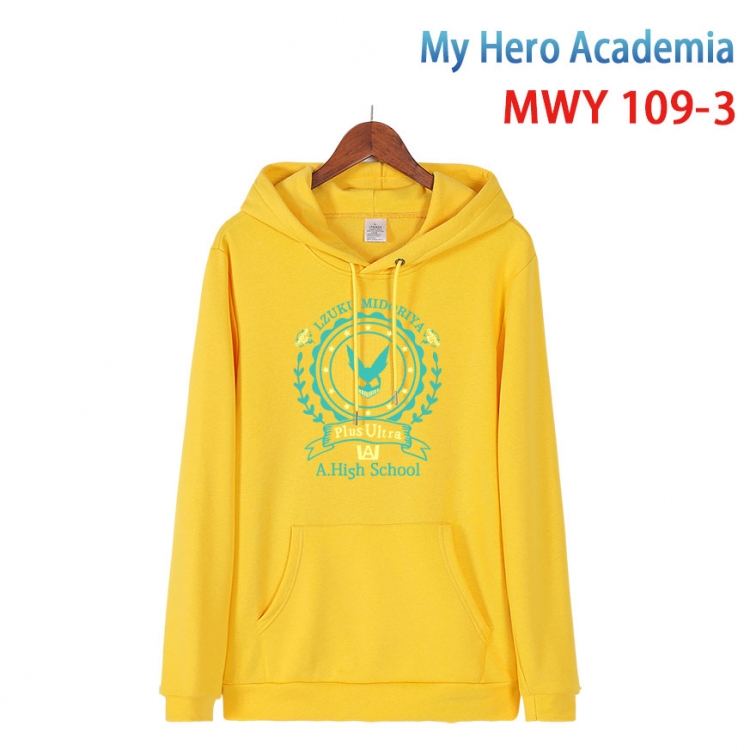 My Hero Academia Cartoon Sleeve Hooded Patch Pocket Cotton Sweatshirt from S to 4XL MWY 109 3