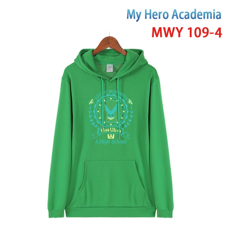 My Hero Academia Cartoon Sleeve Hooded Patch Pocket Cotton Sweatshirt from S to 4XL MWY 109 4