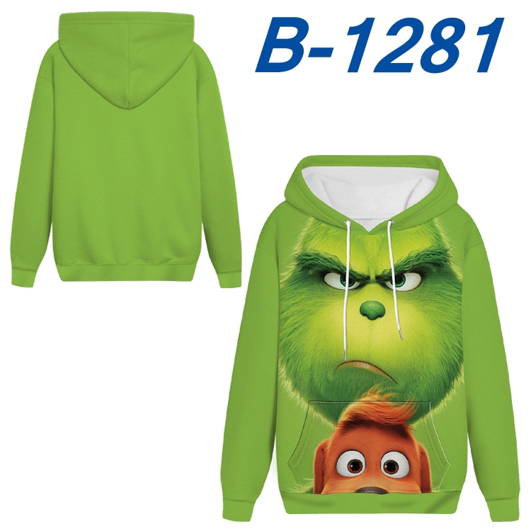 Green Haired Grinch  Anime padded pullover sweater hooded top from S to 4XL B-1281