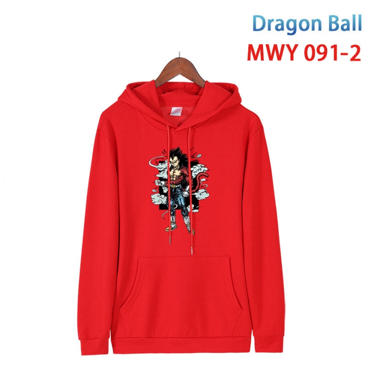 DRAGON BALL Cartoon Sleeve Hooded Patch Pocket Cotton Sweatshirt from S to 4XL MWY-089-5