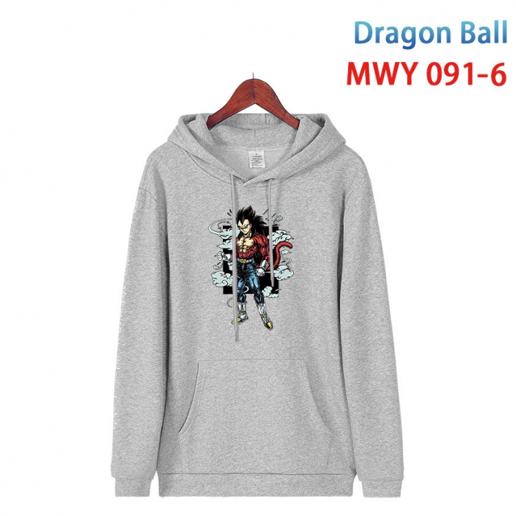 DRAGON BALL Cartoon Sleeve Hooded Patch Pocket Cotton Sweatshirt from S to 4XL MWY-091-6