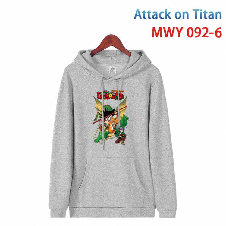 Shingeki no Kyojin Cartoon Sleeve Hooded Patch Pocket Cotton Sweatshirt from S to 4XL MWY-092-6