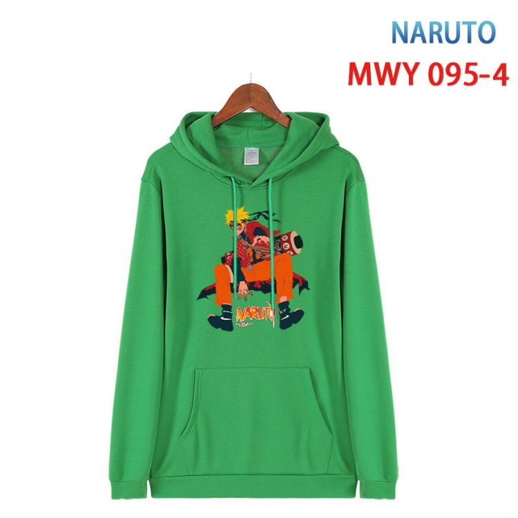 Naruto Cartoon Sleeve Hooded Patch Pocket Cotton Sweatshirt from S to 4XL  MWY-095-4