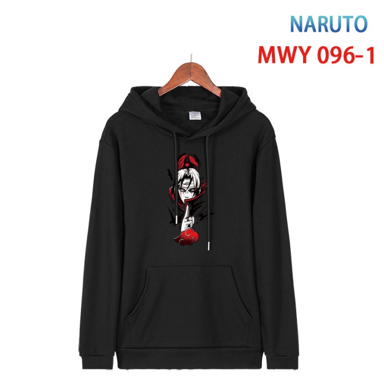 Naruto Cartoon Sleeve Hooded Patch Pocket Cotton Sweatshirt from S to 4XL MWY-096-1