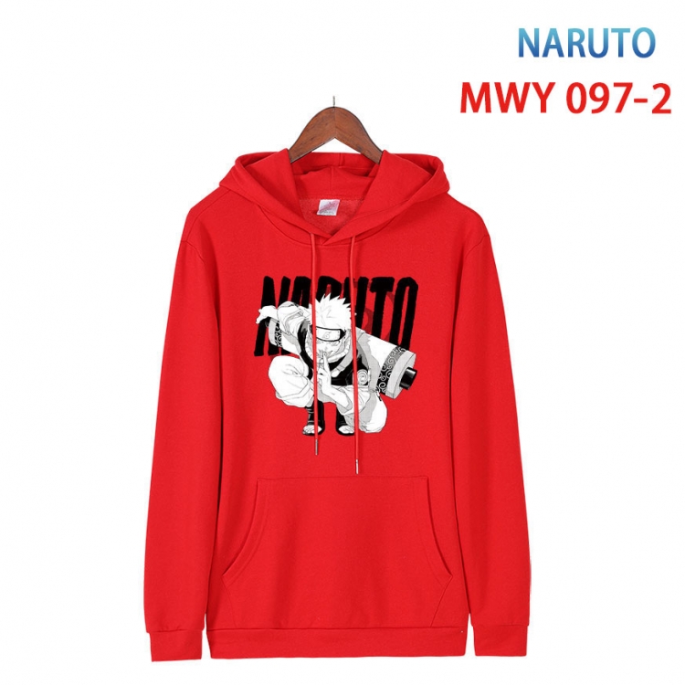Naruto Cartoon Sleeve Hooded Patch Pocket Cotton Sweatshirt from S to 4XL  MWY-097-2