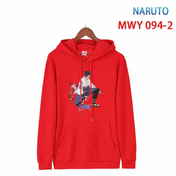 Naruto Cartoon Sleeve Hooded Patch Pocket Cotton Sweatshirt from S to 4XL MWY-094-2