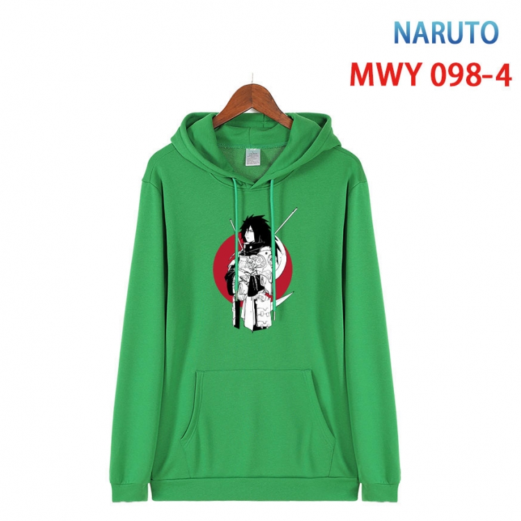 Naruto Cartoon Sleeve Hooded Patch Pocket Cotton Sweatshirt from S to 4XL MWY-098-4