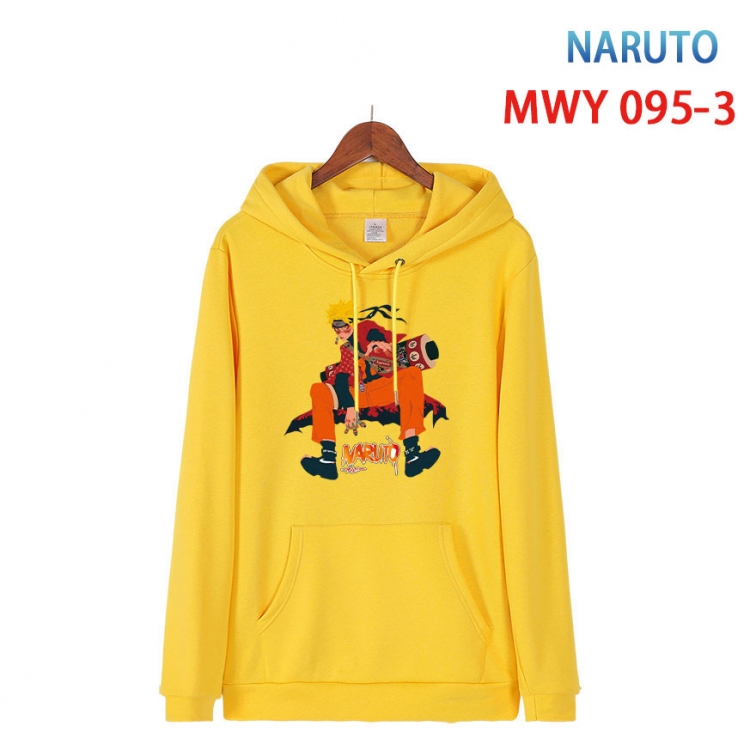 Naruto Cartoon Sleeve Hooded Patch Pocket Cotton Sweatshirt from S to 4XL MWY-095-3