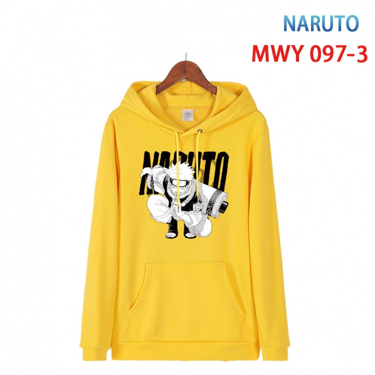 Naruto Cartoon Sleeve Hooded Patch Pocket Cotton Sweatshirt from S to 4XL MWY-097-3