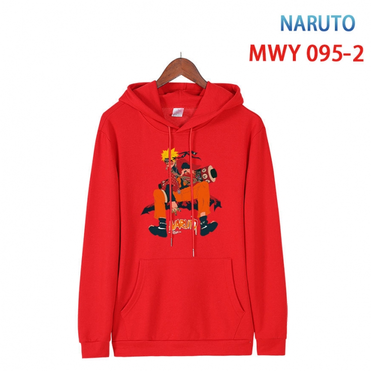 Naruto Cartoon Sleeve Hooded Patch Pocket Cotton Sweatshirt from S to 4XL MWY-095-2