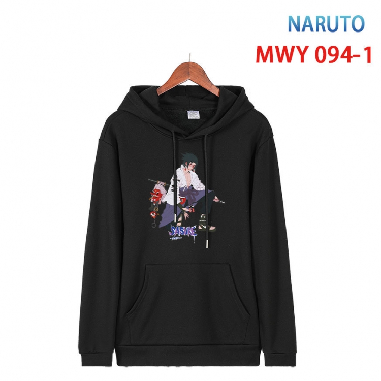Naruto Cartoon Sleeve Hooded Patch Pocket Cotton Sweatshirt from S to 4XL MWY-094-1