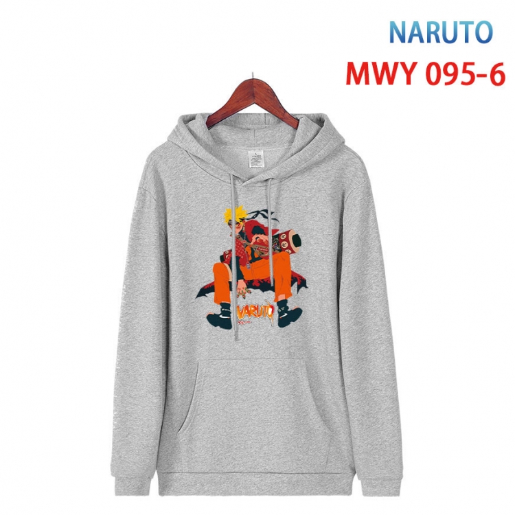 Naruto Cartoon Sleeve Hooded Patch Pocket Cotton Sweatshirt from S to 4XL MWY-095-6