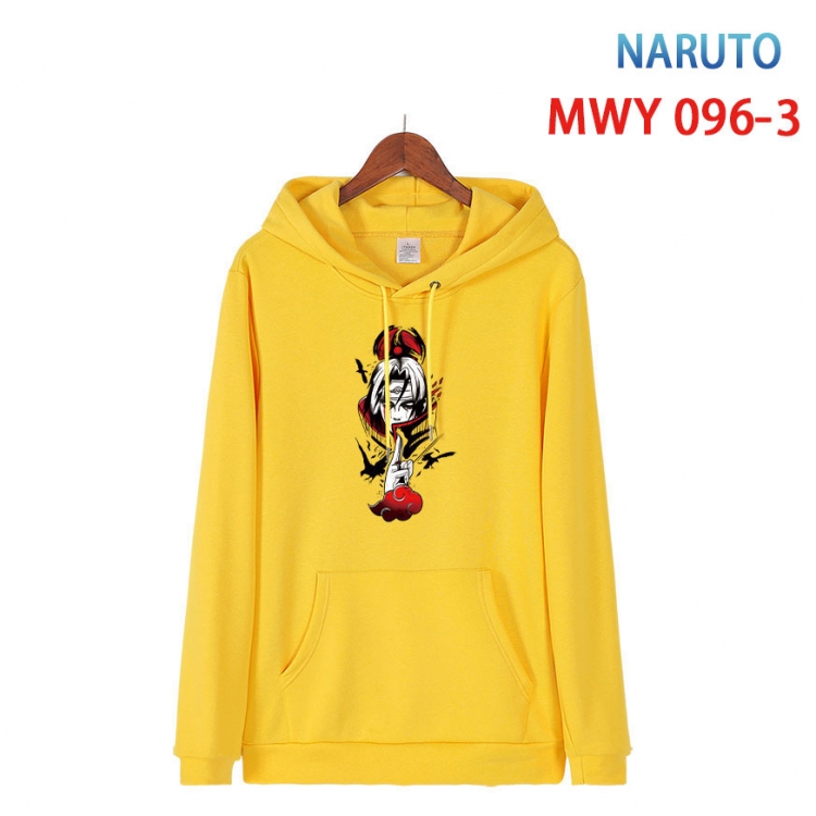 Naruto Cartoon Sleeve Hooded Patch Pocket Cotton Sweatshirt from S to 4XL  MWY-096-3