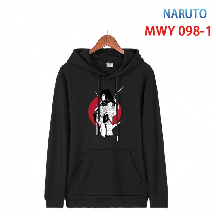 Naruto Cartoon Sleeve Hooded Patch Pocket Cotton Sweatshirt from S to 4XL MWY-098-1