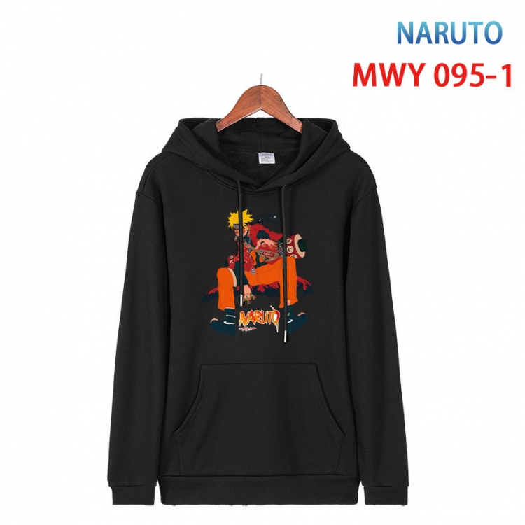 Naruto Cartoon Sleeve Hooded Patch Pocket Cotton Sweatshirt from S to 4XL MWY-095-1