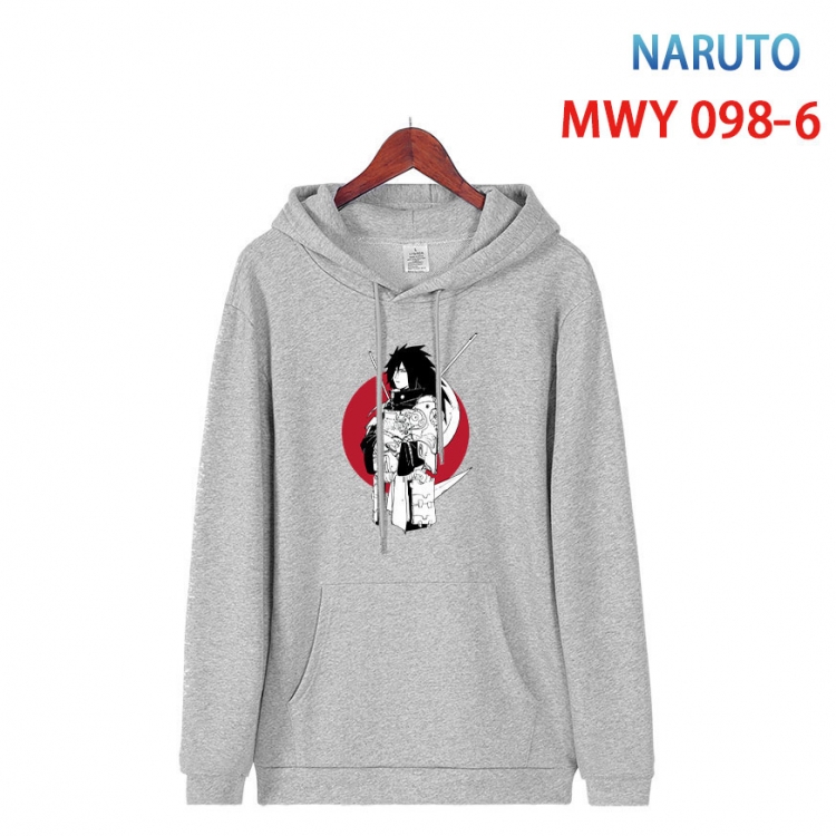Naruto Cartoon Sleeve Hooded Patch Pocket Cotton Sweatshirt from S to 4XL MWY-098-6