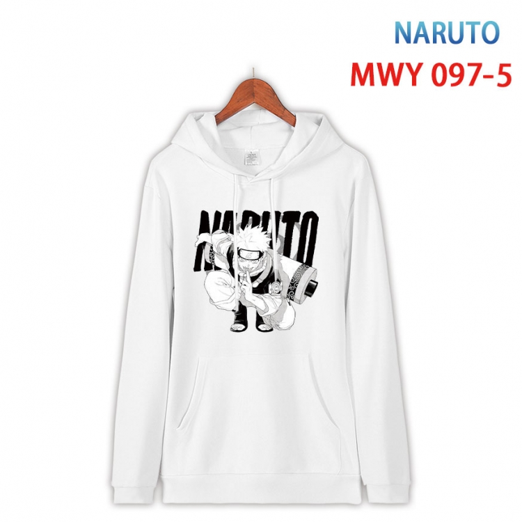 Naruto Cartoon Sleeve Hooded Patch Pocket Cotton Sweatshirt from S to 4XL MWY-097-5
