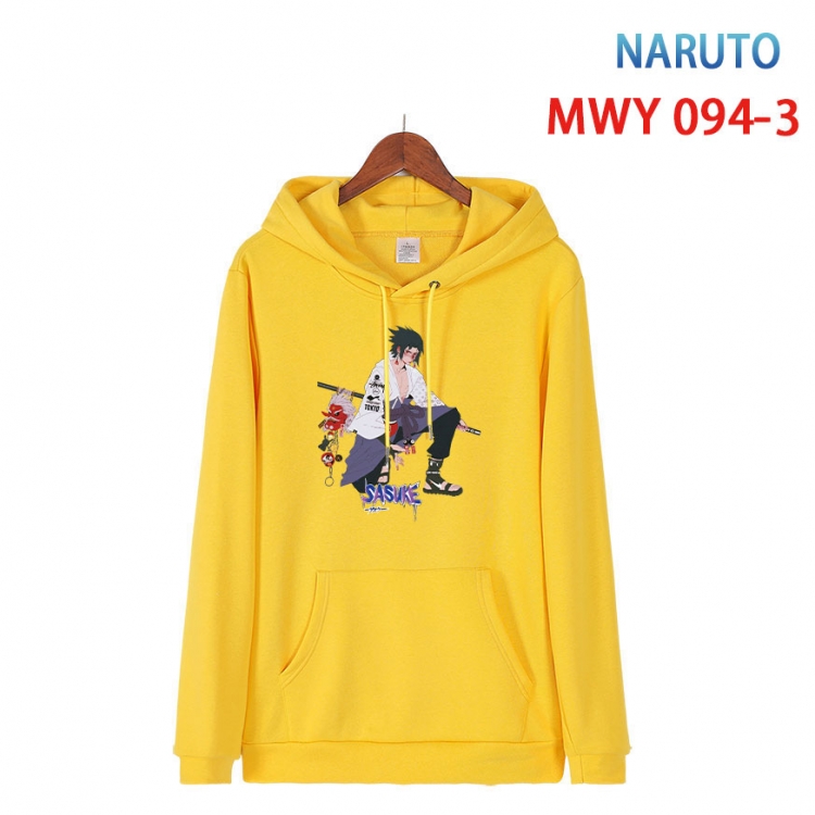 Naruto Cartoon Sleeve Hooded Patch Pocket Cotton Sweatshirt from S to 4XL MWY-094-3