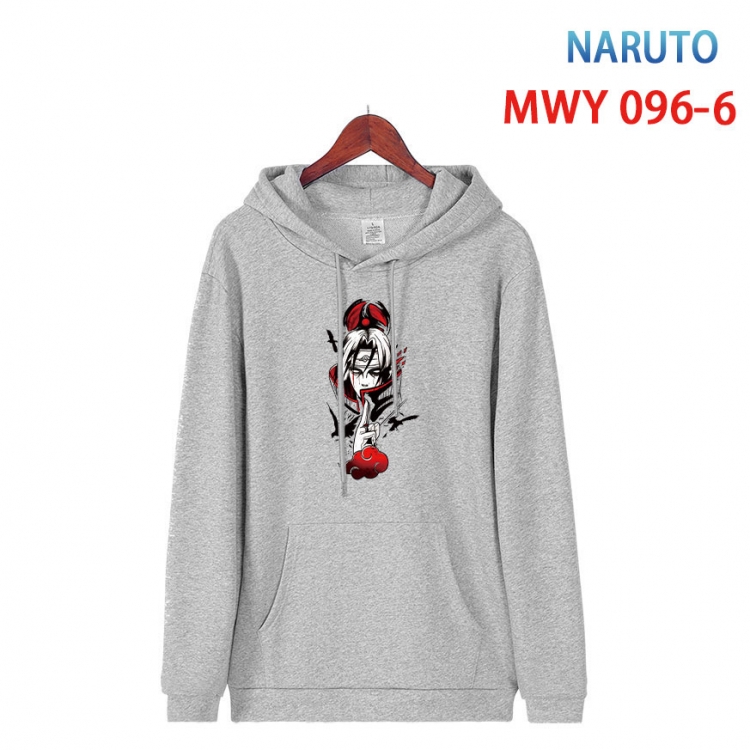 Naruto Cartoon Sleeve Hooded Patch Pocket Cotton Sweatshirt from S to 4XL MWY-096-6