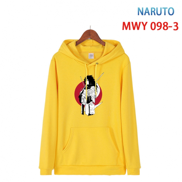 Naruto Cartoon Sleeve Hooded Patch Pocket Cotton Sweatshirt from S to 4XL MWY-098-3