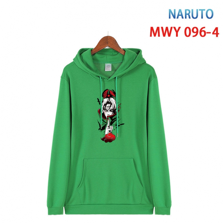 Naruto Cartoon Sleeve Hooded Patch Pocket Cotton Sweatshirt from S to 4XL  MWY-096-4