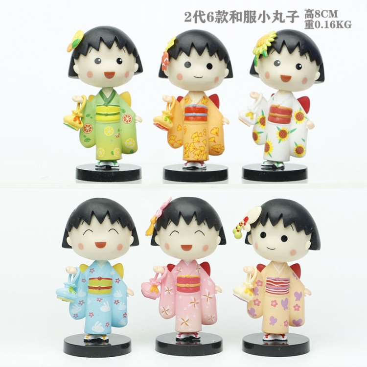 Sakura momoko 2nd generation Bagged Figure Decoration Model  8cm a set of 6