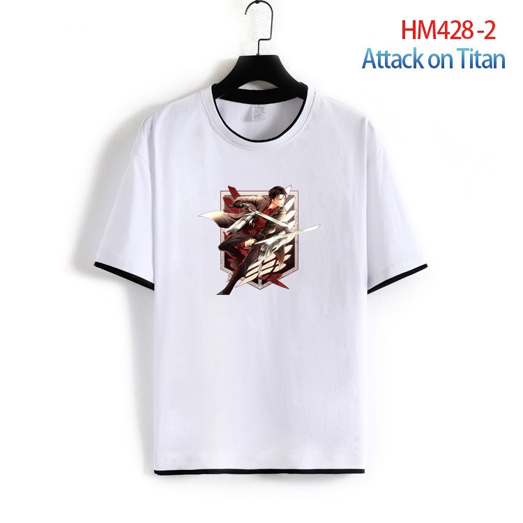 Shingeki no Kyojin Cotton round neck fake two short-sleeved T-shirts from S to 4XL HM-428-2