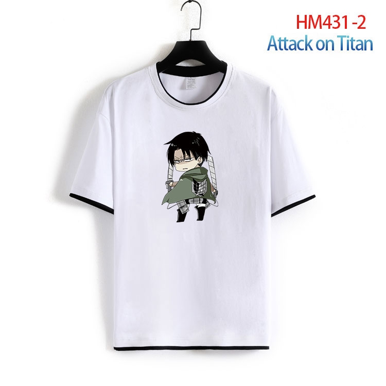 Shingeki no Kyojin Cotton round neck fake two short-sleeved T-shirts from S to 4XLHM-431-2