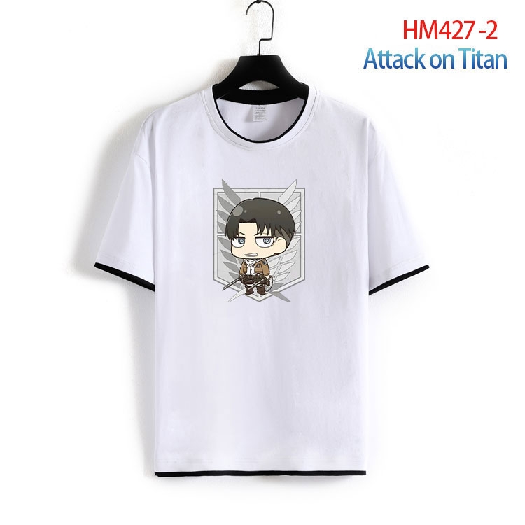 Shingeki no Kyojin Cotton round neck fake two short-sleeved T-shirts from S to 4XL HM-427-2