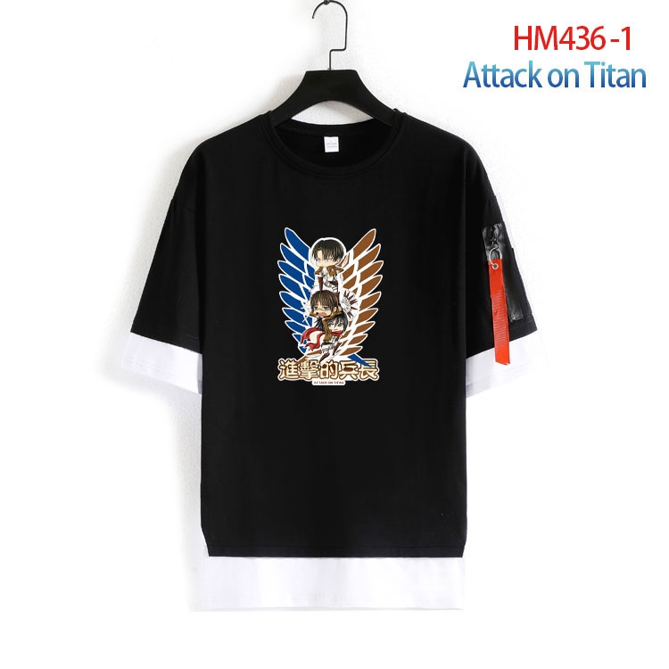 Shingeki no Kyojin Cotton round neck fake two short-sleeved T-shirts from S to 4XL HM-436-1