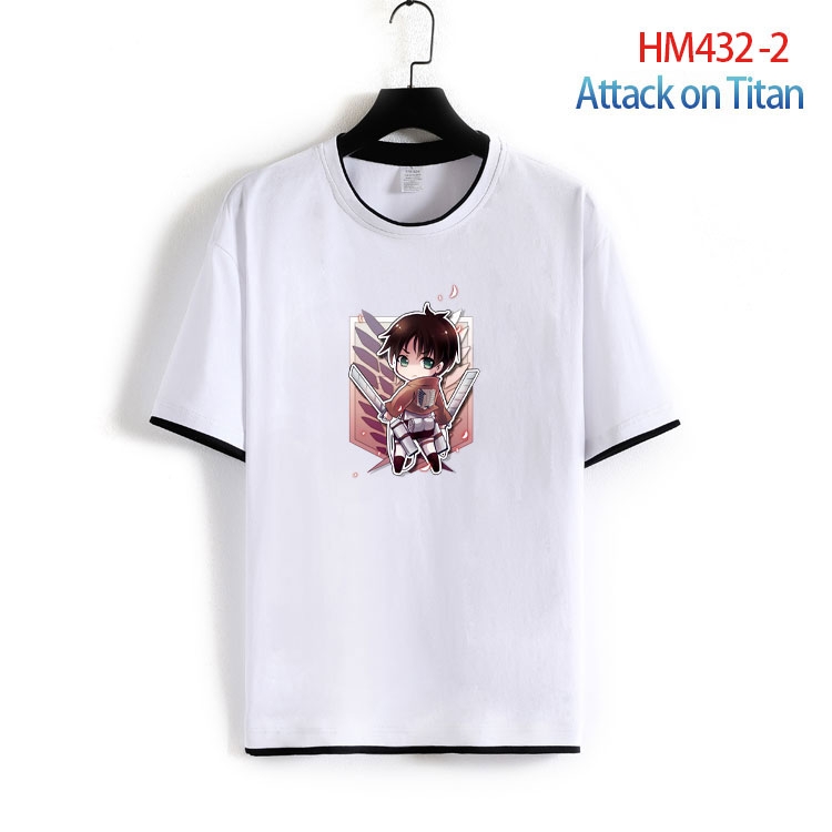 Shingeki no Kyojin Cotton round neck fake two short-sleeved T-shirts from S to 4XL HM-432-2