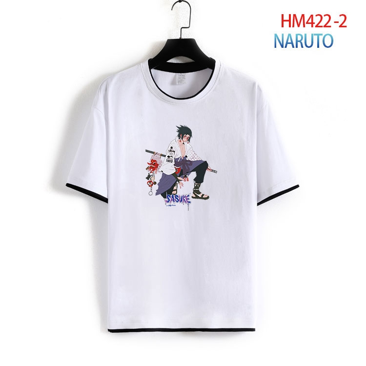 Naruto Cotton round neck fake two short-sleeved T-shirts from S to 4XL  HM-422-2