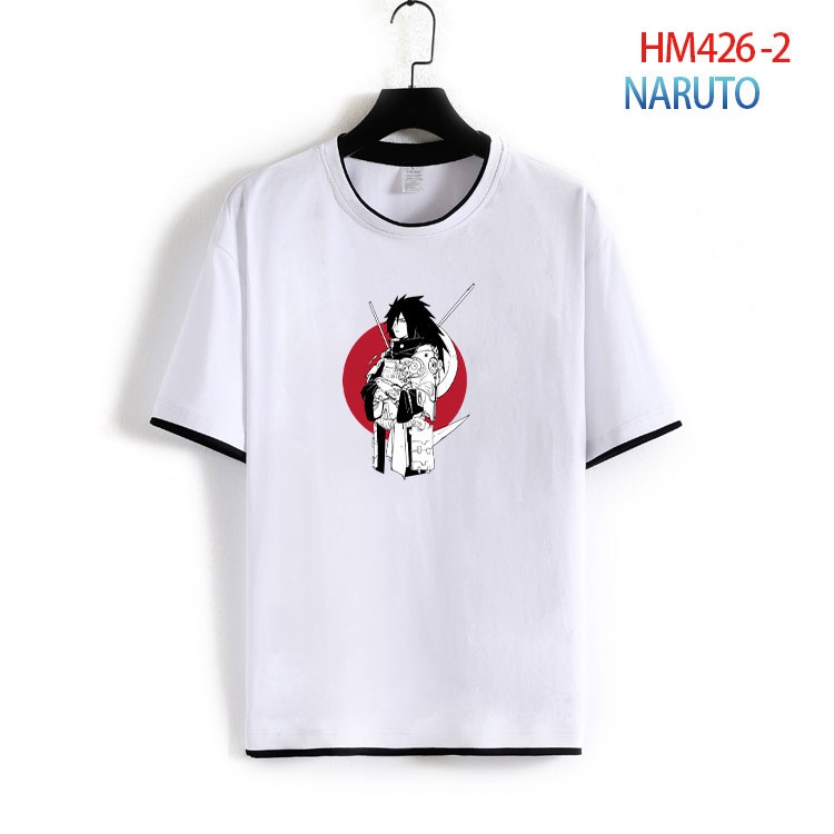 Naruto Cotton round neck fake two short-sleeved T-shirts from S to 4XL HM-426-2