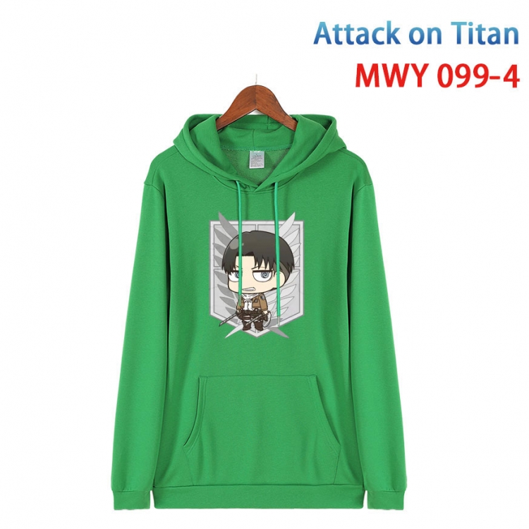 Shingeki no Kyojin Cartoon Sleeve Hooded Patch Pocket Cotton Sweatshirt from S to 4XL MWY-099-4