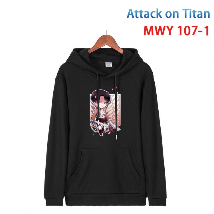 Shingeki no Kyojin Cartoon Sleeve Hooded Patch Pocket Cotton Sweatshirt from S to 4XL MWY-107-1