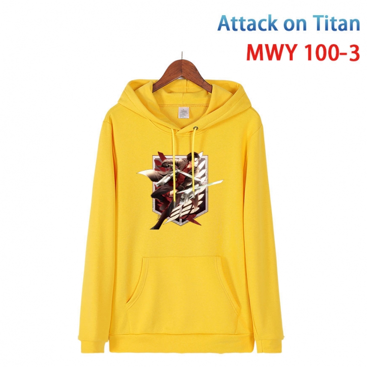 Shingeki no Kyojin Cartoon Sleeve Hooded Patch Pocket Cotton Sweatshirt from S to 4XL MWY-100-3